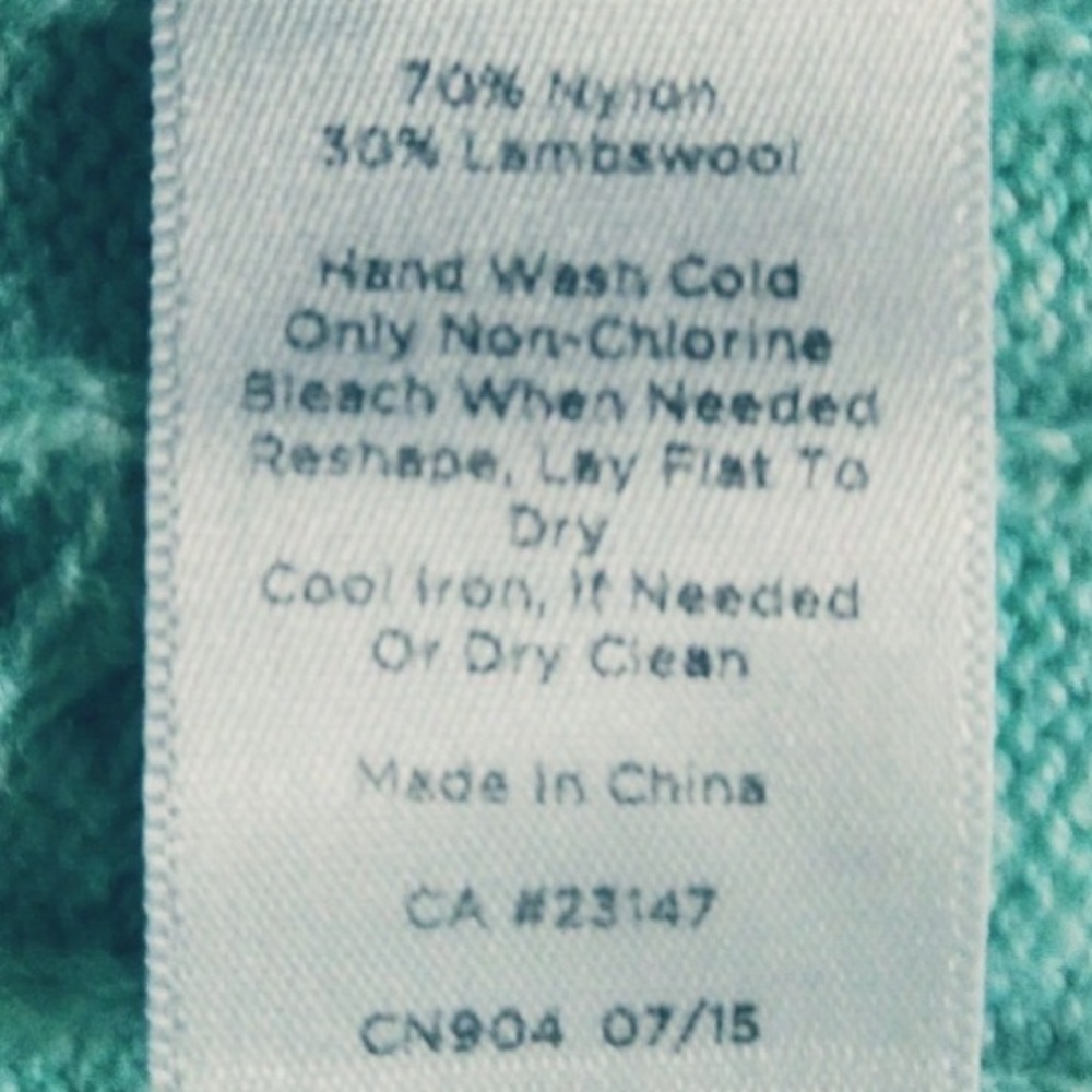 Talbots mint green cable-knit sweater Lambswool Blend XL - Picture 5 of 9